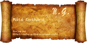 Máté Gothárd névjegykártya